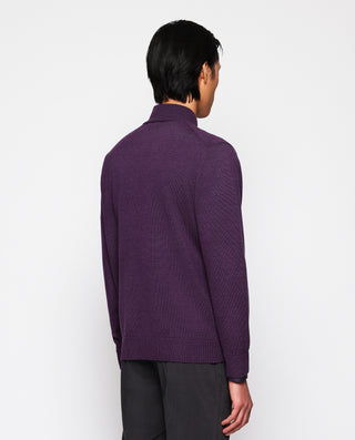 Purple knit zip jacket