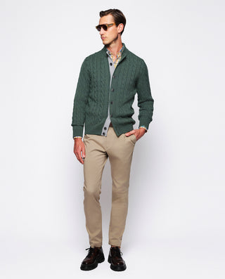 Chaqueta verde trenzada con botones by MIRTO