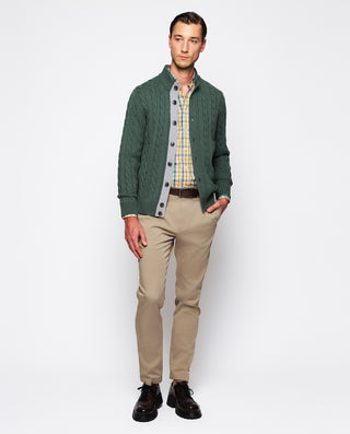 Chaqueta verde trenzada con botones by MIRTO