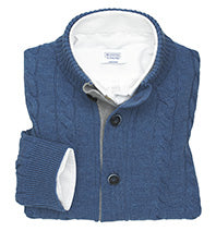 Chaqueta azul royal trenzada con botones by MIRTO