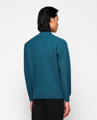 Chaqueta turquesa de punto (cuello perkins) by MIR