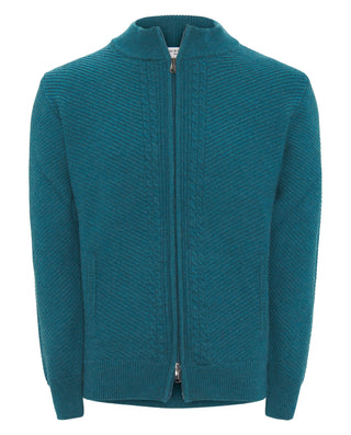 Chaqueta turquesa de punto (cuello perkins) by MIR