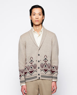 Chaqueta marrón de punto (cuello esmoquin) by MIRT