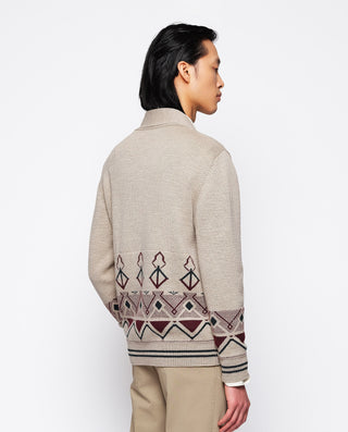 Chaqueta marrón de punto (cuello esmoquin) by MIRT