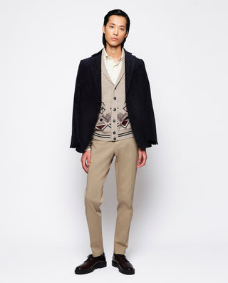 Chaqueta marrón de punto (cuello esmoquin) by MIRT