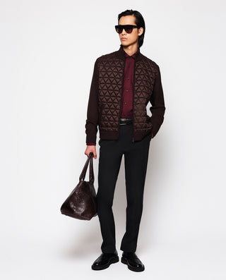 Chaqueta marrón de punto delantero acolchado by MI