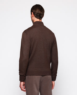 Chaqueta marrón de punto delantero acolchado by MI