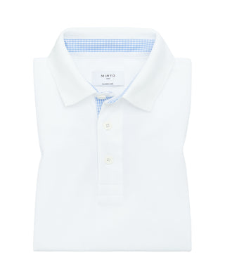 Polo blanco detalles cuadro Vichy al tono by MIRTO