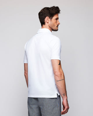 White polo shirt gingham plaid details in