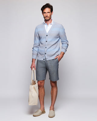 White polo shirt gingham plaid details in