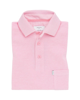 Polo rosa detalles en tejido Oxford al tono