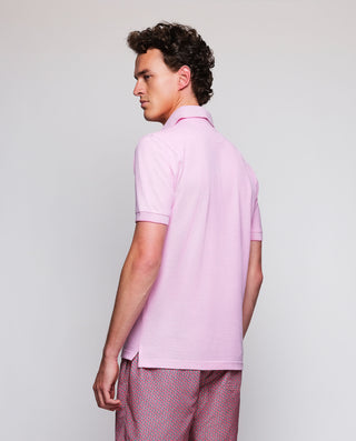 Polo rosa detalles en tejido Oxford al tono