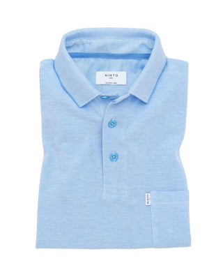 Polo azul detalles en tejido Oxford al tono by MIR