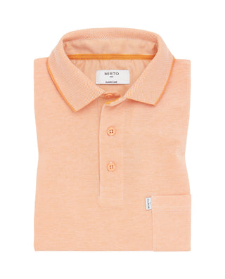 Polo naranja detalles en tejido Oxford al tono