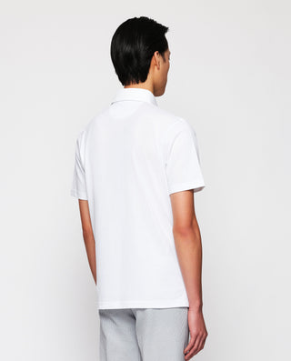 Polo blanco detalles de estampado floral by MIRTO