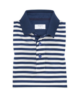 Polo a rayas azul y blanco hilo de escocia by MIRT