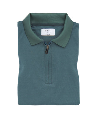 Polo verde cierre con cremallera by MIRTO