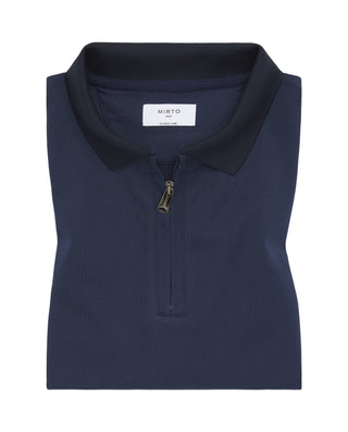 Polo azul marino cierre con cremallera by MIRTO