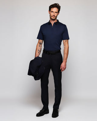 Polo azul marino cierre con cremallera