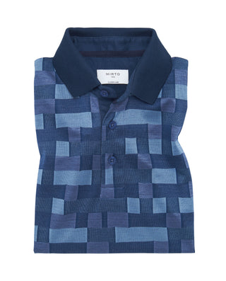 Polo jacquard en tonos azules by MIRTO
