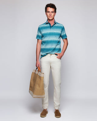 Polo manga corta de jacquard con bolsillo by MIRTO | 03622_0050_4