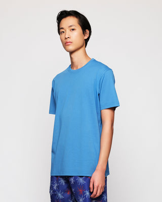 Camiseta azul cuello redondo de algodón by MIRTO