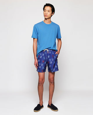 Camiseta azul cuello redondo de algodón by MIRTO