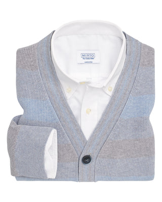 Cárdigan gris y azul rayas horizontales by MIRTO