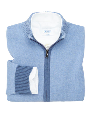 Chaqueta azul celeste de punto con cremallera by M