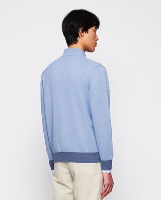 Chaqueta azul celeste de punto con cremallera by M