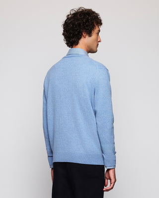Pale blue Lambswool V-neck jumper