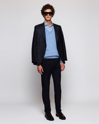 Pale blue Lambswool V-neck jumper