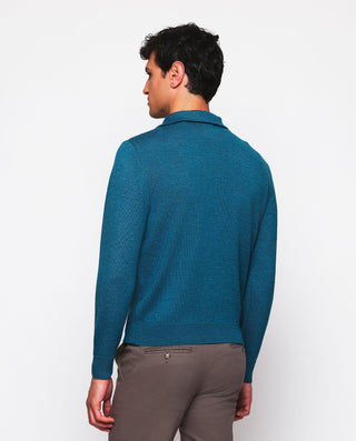 Jersey de punto cuello perkins verde con crem by M | 03664_0050_3