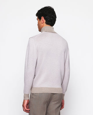 Jersey de punto cuello alto beige by MIRTO | 03666_0050_3