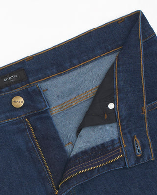 Pantalón denim 5 bolsillos regular azul oscuro