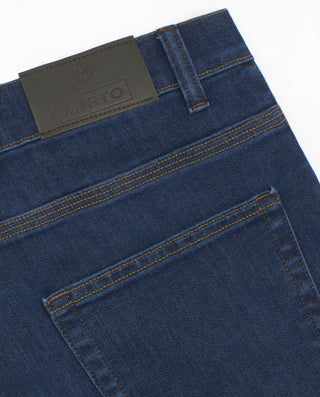Pantalón denim 5 bolsillos regular azul oscuro