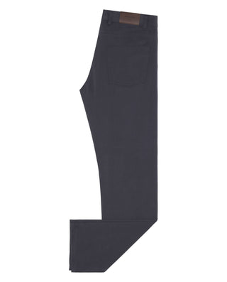 Navy blue cotton 5-pocket trousers