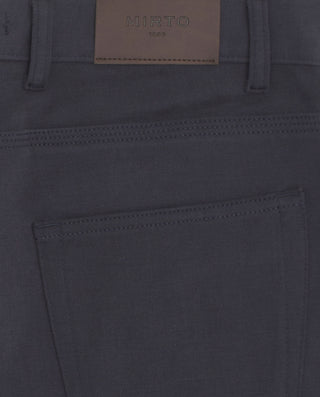 Navy blue cotton 5-pocket trousers