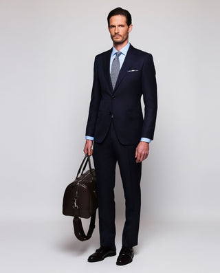 Traje azul royal lana microestructura