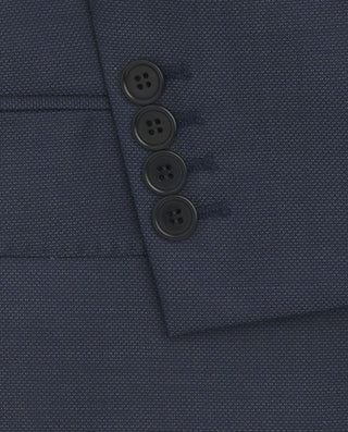 Traje azul royal lana microdibujo by MIRTO