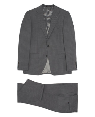 Traje gris lana raya diplomática by MIRTO