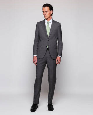 Traje gris lana raya diplomática
