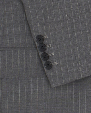 Traje gris lana raya diplomática by MIRTO