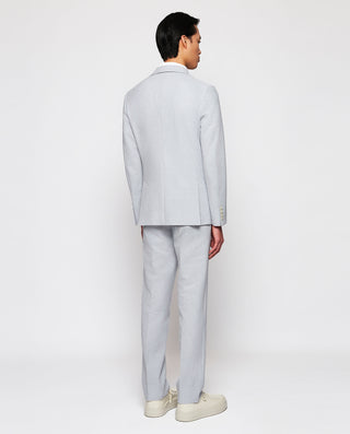 Traje gris algodón seersucker raya by MIRTO