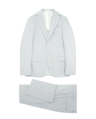 Traje gris algodón seersucker raya by MIRTO