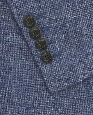 Chaqueta azul de lino pata de gallo by MIRTO