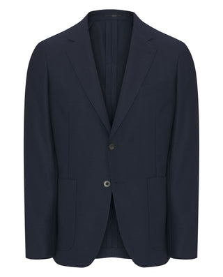 Chaqueta azul marino lana de espiga by MIRTO