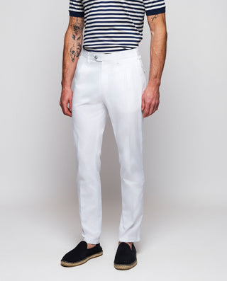 Pantalón casual blanco algodón stretch