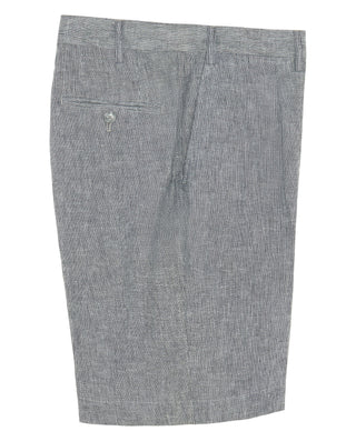 Bermuda gris y blanco mezcla de lino y by MIRTO