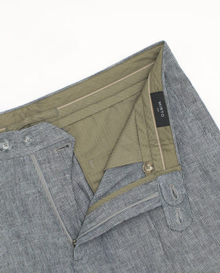 Bermuda gris y blanco mezcla de lino y by MIRTO